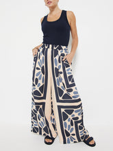 Pantalones elásticos de cintura suelta con estampado étnico único estilo vacaciones de verano